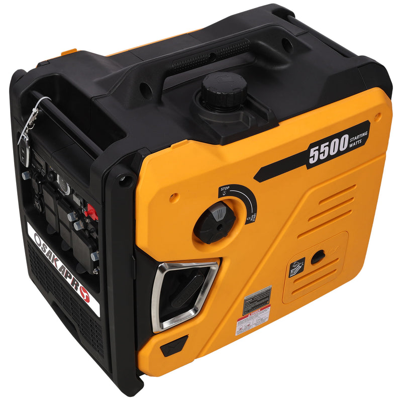 Super Quiet Inverter Generator 5.5Kw Portable Electric & Remote Start Aluminum, 224Cc 4 Stroke