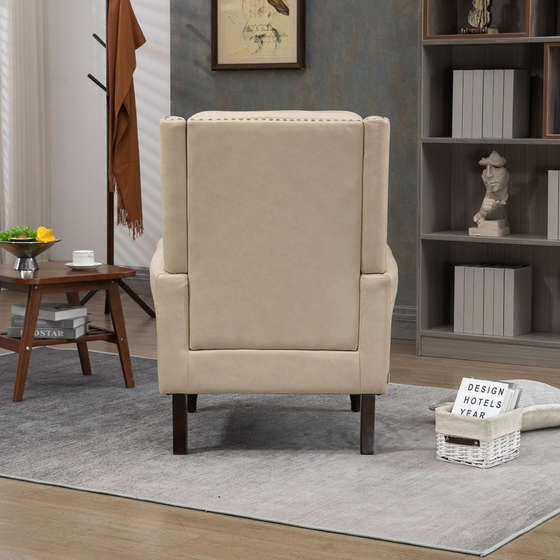 Modern Accent Armchair With Sturdy Wood Legs