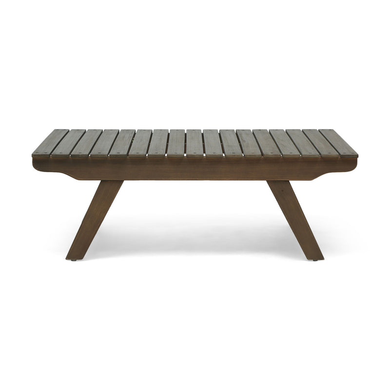 Outdoor Acacia Wood Coffee Table With Open Slat Design