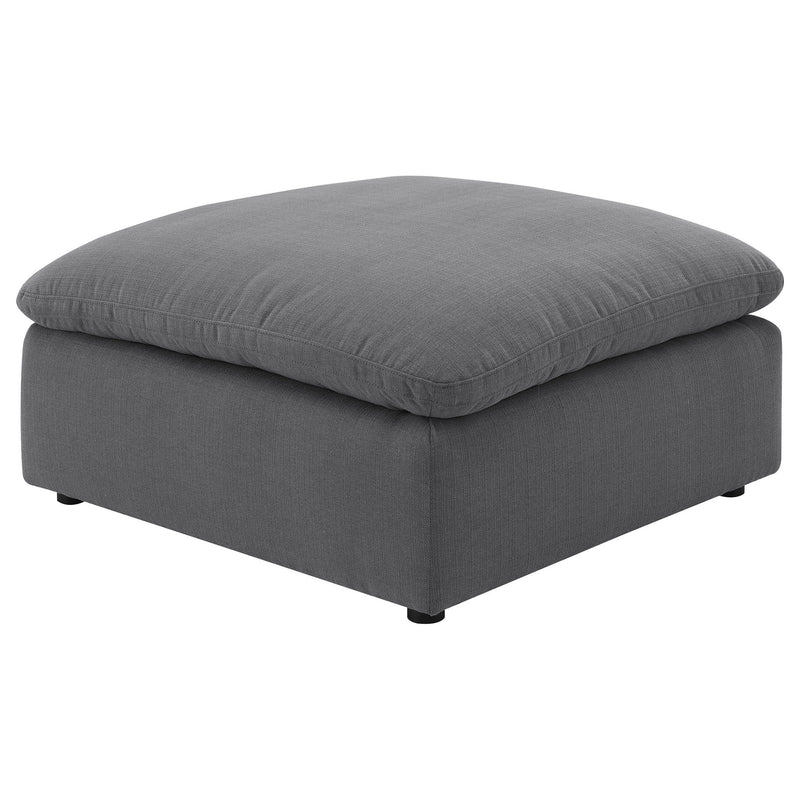 Greeley - Upholstered Square Ottoman With Cushion - Charcoal