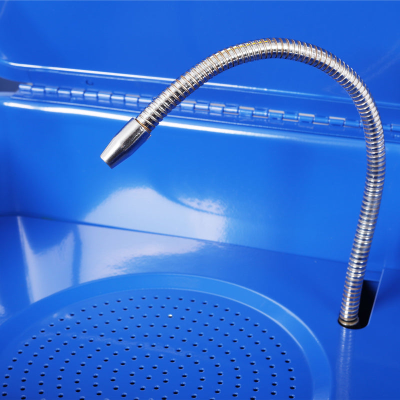 Mobile Tear Down Table With 3.5 Gallon Part Washer And 110V Pump - Blue