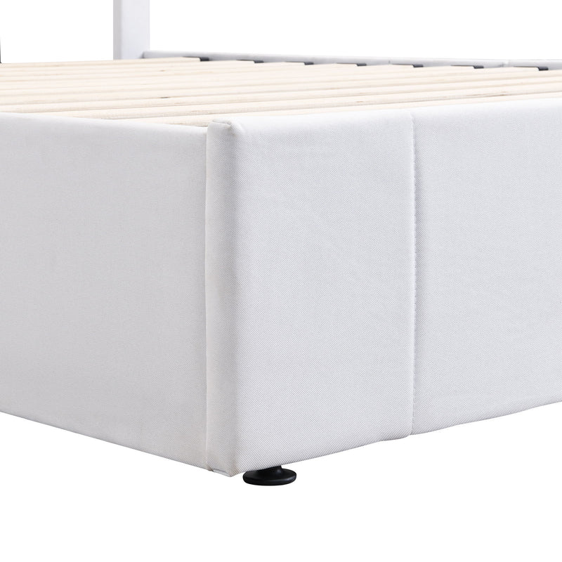 Elegant Upholstered Platform Bed With Hydraulic Storage System