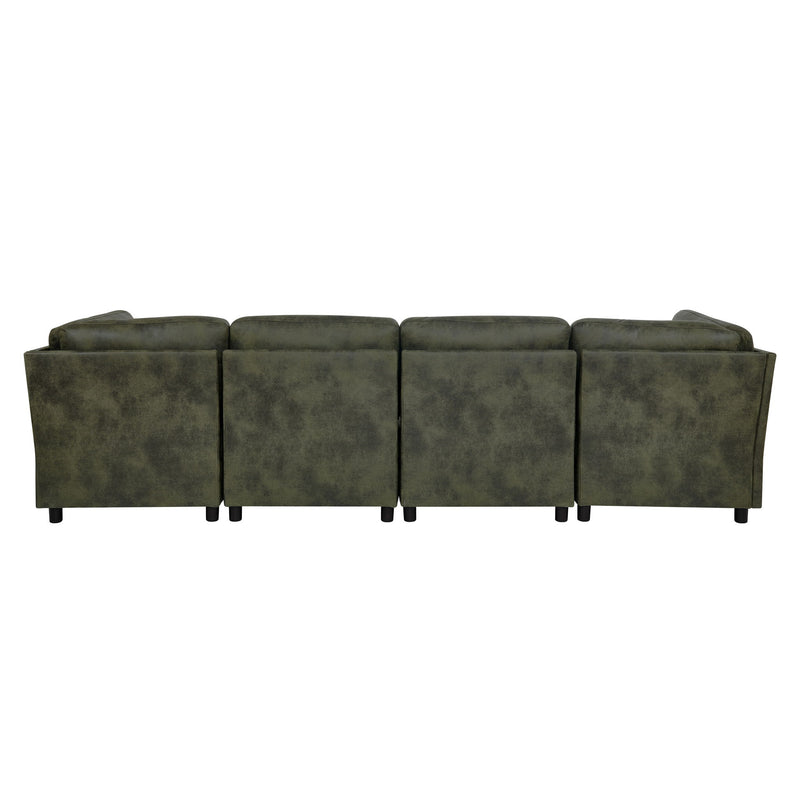 Upholstered Modular Sectional With Custom Configuration And Removable Cushions