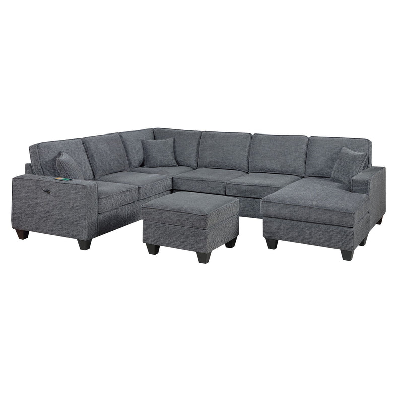 5 Piece Sectional Set With Left Arm Loveseat With USB Port