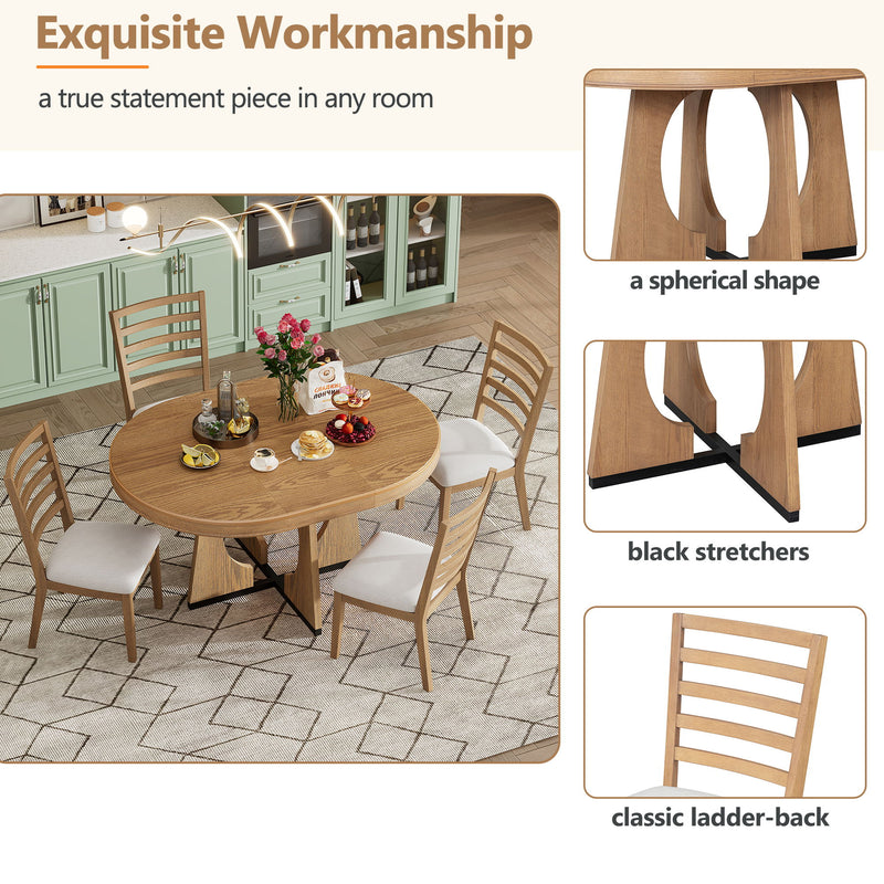 Round Dining Table Set For 4 With Chairs
