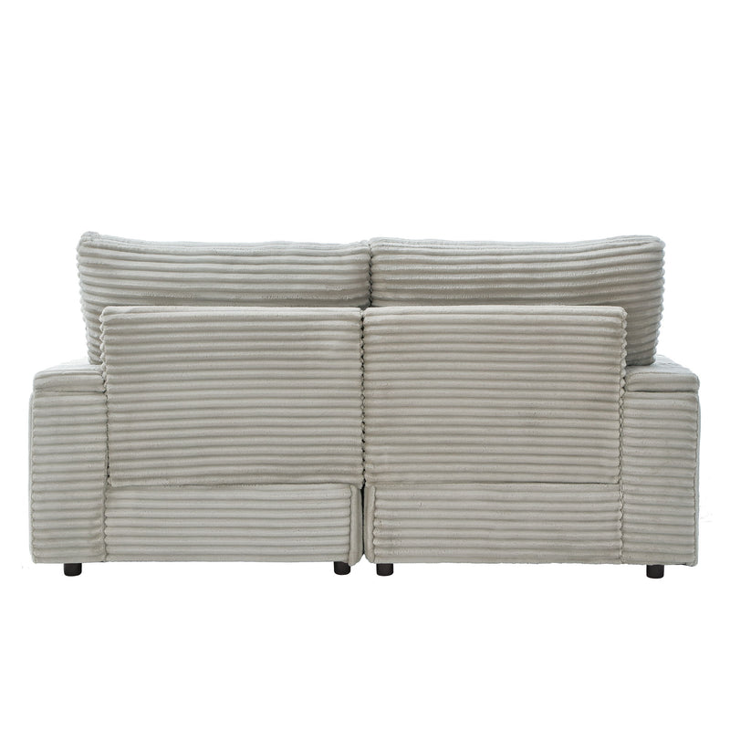 Convertible Loveseat Sofa With Storage, USB Ports, Cup Holders
