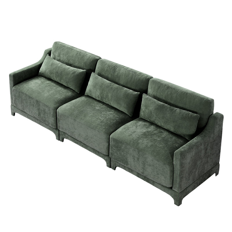 Elegant Sofa With Ergonomic Design And Lumbar Pillows