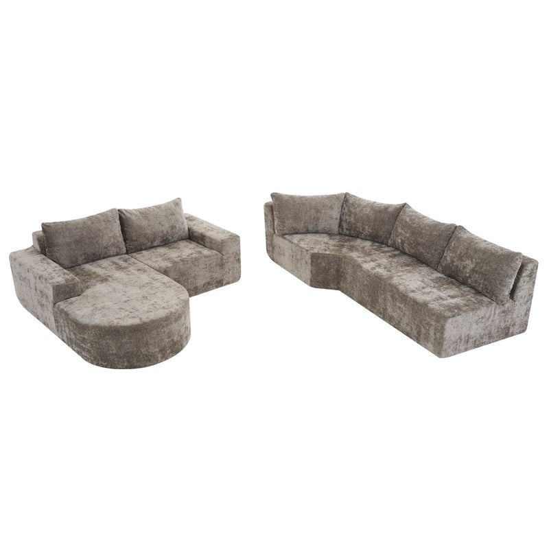U-Shaped Oversized Modular Cloud Sectional Sofa With Deep Seat For Living Room