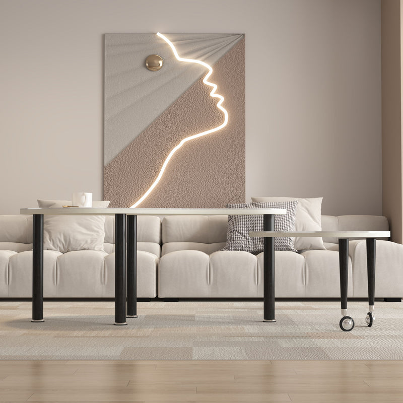 Rotatable Cocktail Table With Solid Legs, 360 Degree Rotating