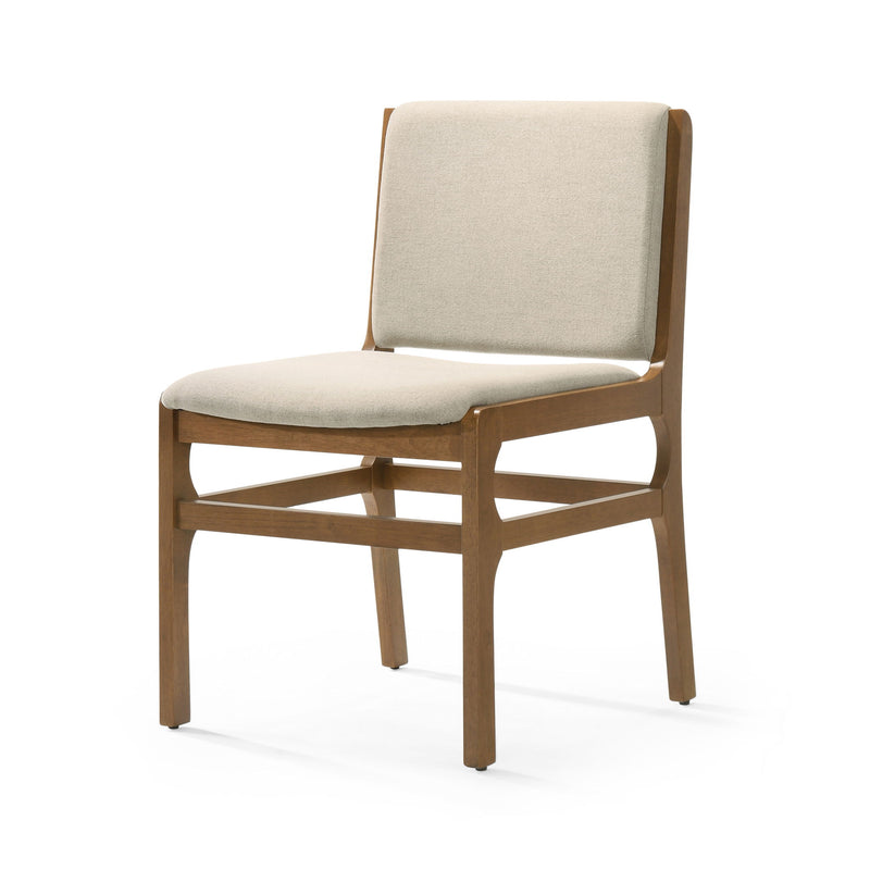 Contemporary Dining Chair Set Upholstered Fabric With Rubberwood Frame