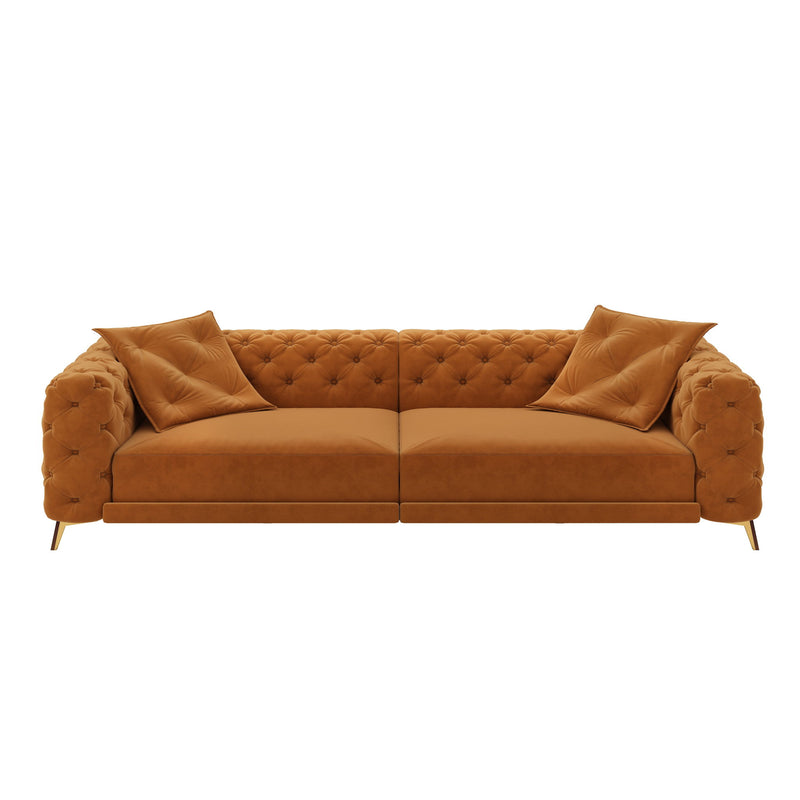 3 In 1 Convertible Sleeper, Deep Seat Pull Out Sofa Bed, Button Tufted