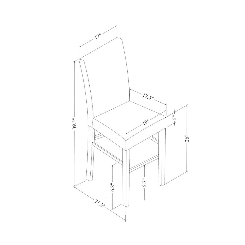 Leon - Bar Table And 4 Bar Stools - Espresso / White