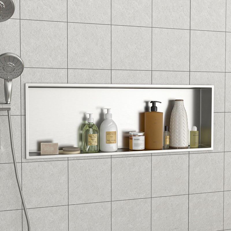 Stainless Steel Shower Niche With Seamless Design For Bathroom Storage