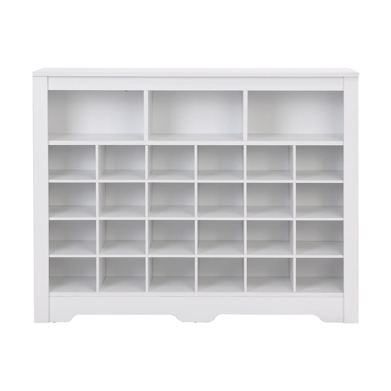 24 Shoe Cubby Console, Shoe Cabinet - White