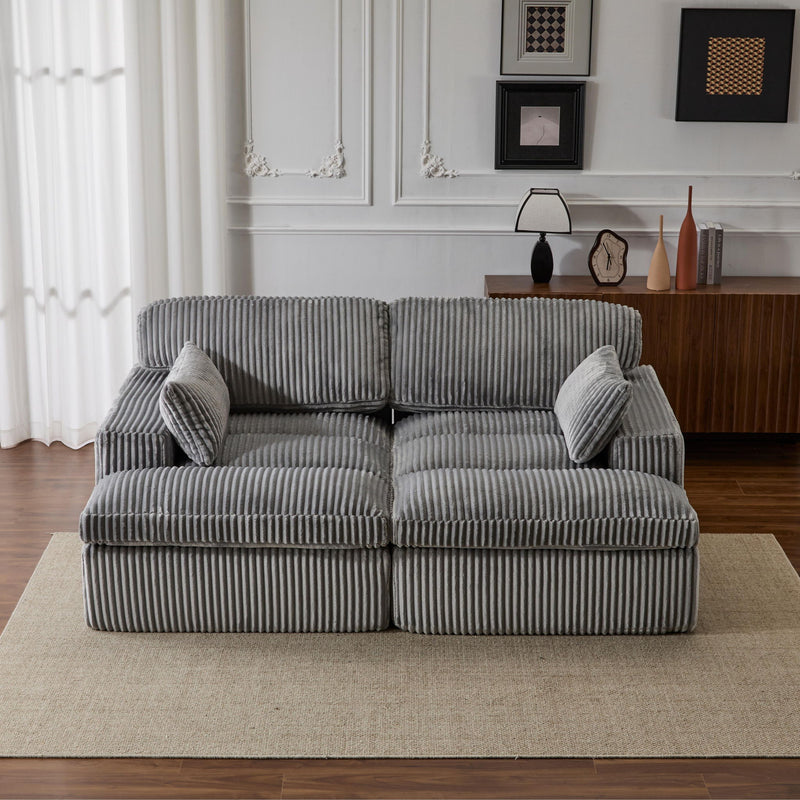 Double Chaise Lounge Chair, Oversized Upholstered Sleeper Cloud Couch