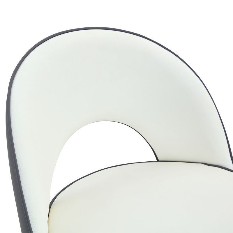 Upholstered Rotatable Bar Chair With Metal Legs For Dining Room