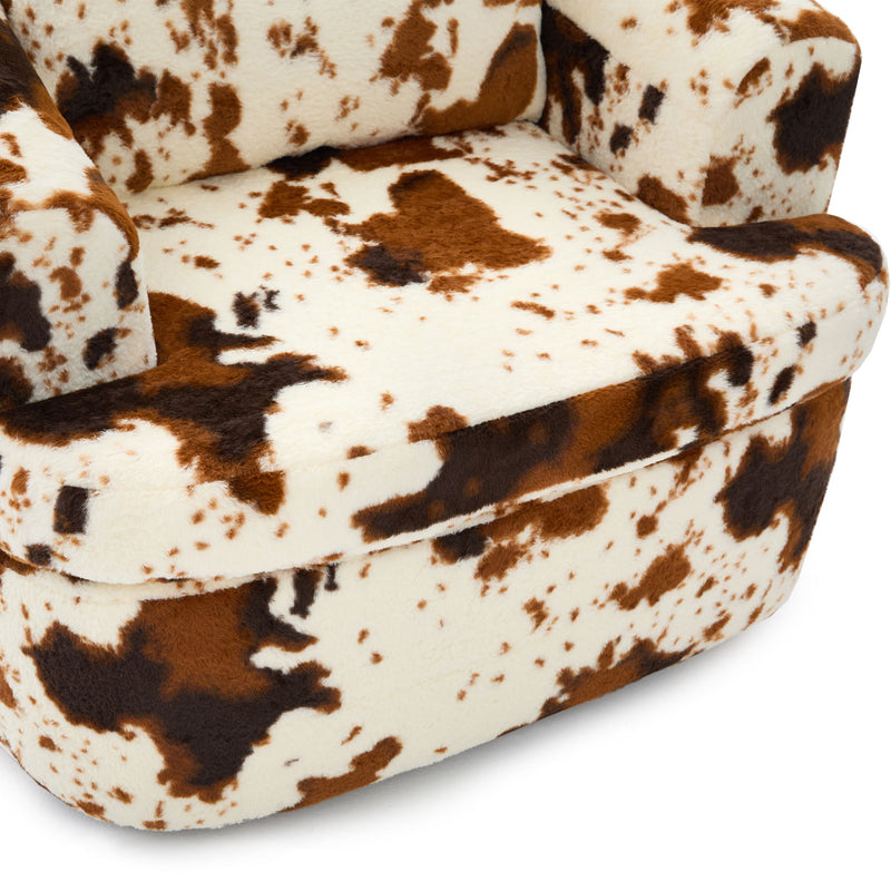Modern Swivel Barrel Chair With Dual-Layer Cushion