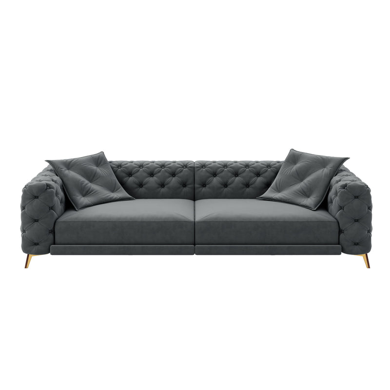 3 In 1 Convertible Sleeper, Deep Seat Pull Out Sofa Bed, Button Tufted