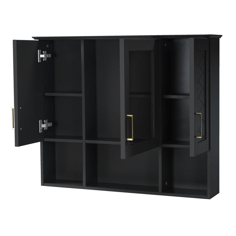 Modern Wall Mounted Medicine Cabinet With Adjustable Shelves, Soft Close Doors, High Define Mirror