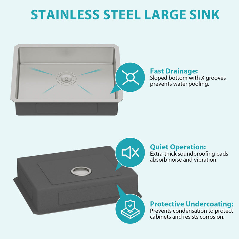 Undermount Sink, Low Depth Single Bowl
