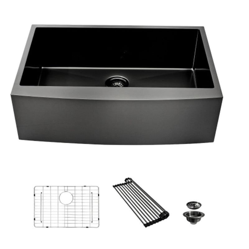 Farmhouse Kitchen Sink, Stainless Steel, Apron Front
