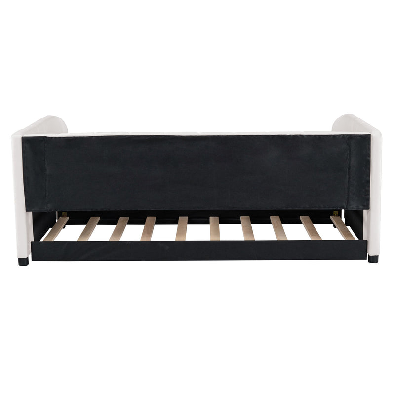 Upholstered Daybed With Ergonomic Design Backrest