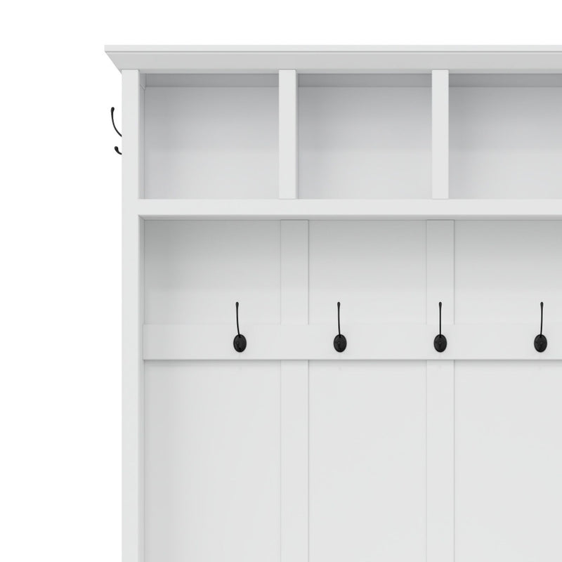 Hall Tree With Storage Bench Mudroom Coat Rack With 6 Hooks