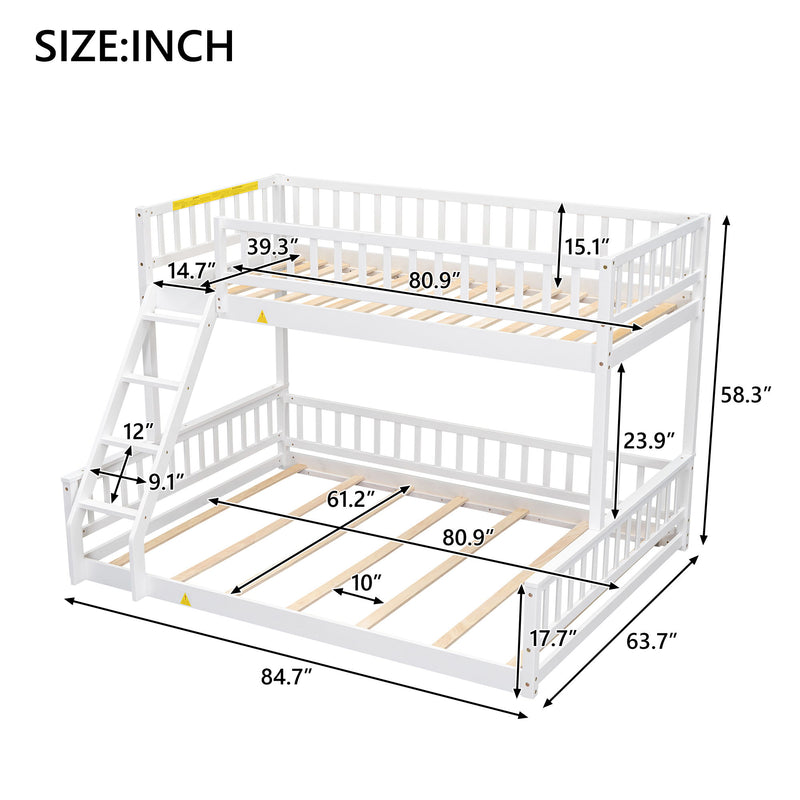Bunk Bed With Ladder And Guardrails