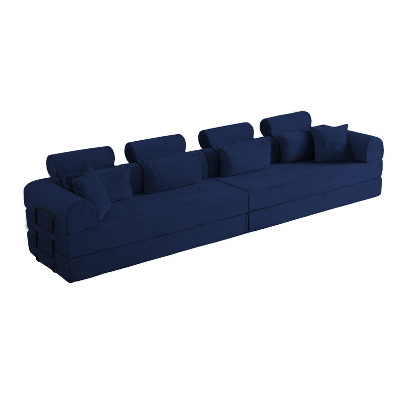Modern L-Shape Modular Sectional Sofa, Compressed Design