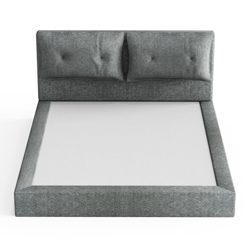 Airframe - Upholstered Bed Frame With Double Layered Upholstered Headboard