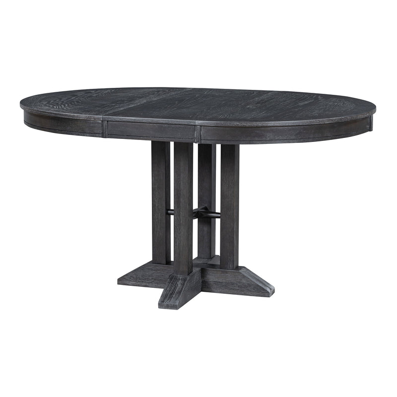 Dining Set & Extendable Round Table And 4 Upholstered Chairs