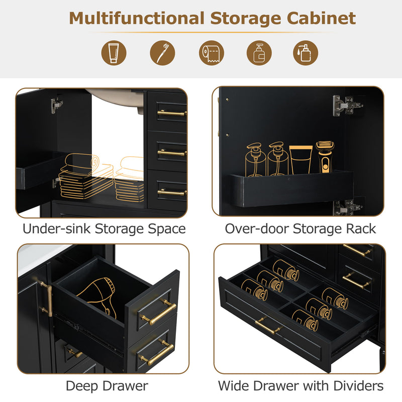 Traditional Bathroom Vanity Set With Soft Close Doors