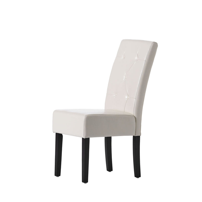 Carter - 5 Tuft Dining Chair With Button Tufted Backrest And Espresso Legs - Ivory