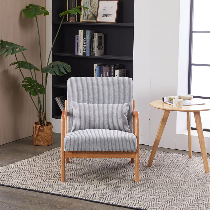Accent Arm Chair With Pillow Upholstered