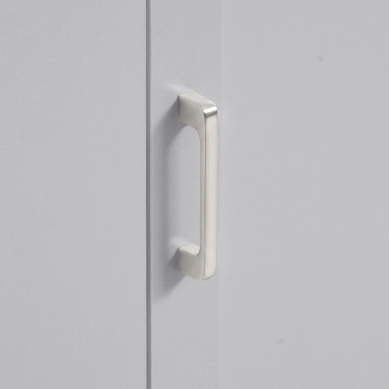 Tall Freestanding Bathroom Storage Cabinet With Adjustable Shelves And Side Hooks