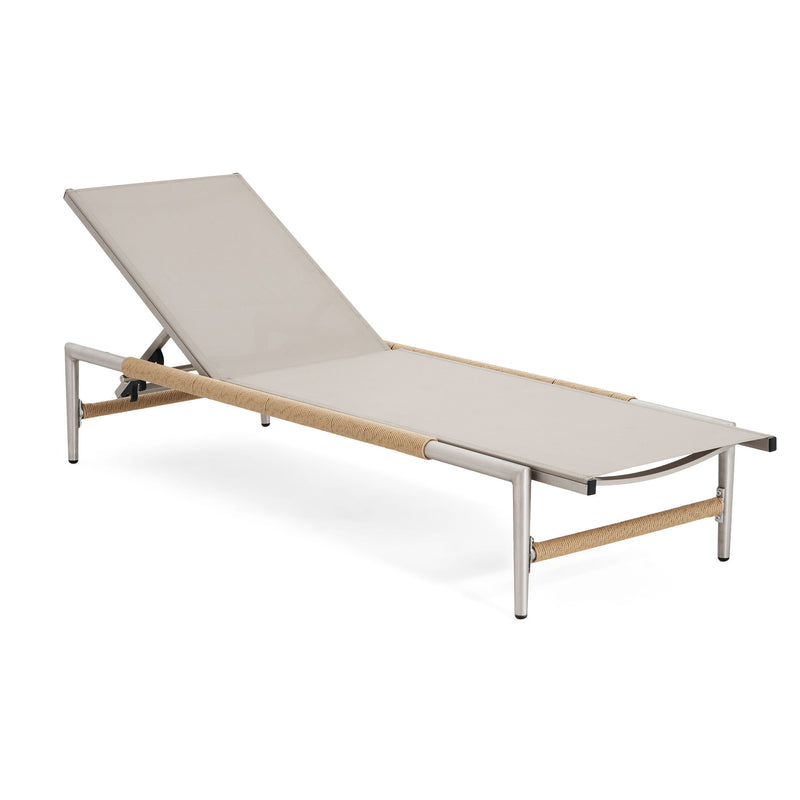 Hargrove - Outdoor Patio Aluminum Chaise Lounge (Set of 2) - Natural / Silver