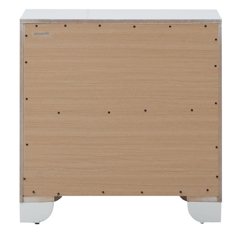 Contemporary Nightstand - Silver Champagne - Particle Board