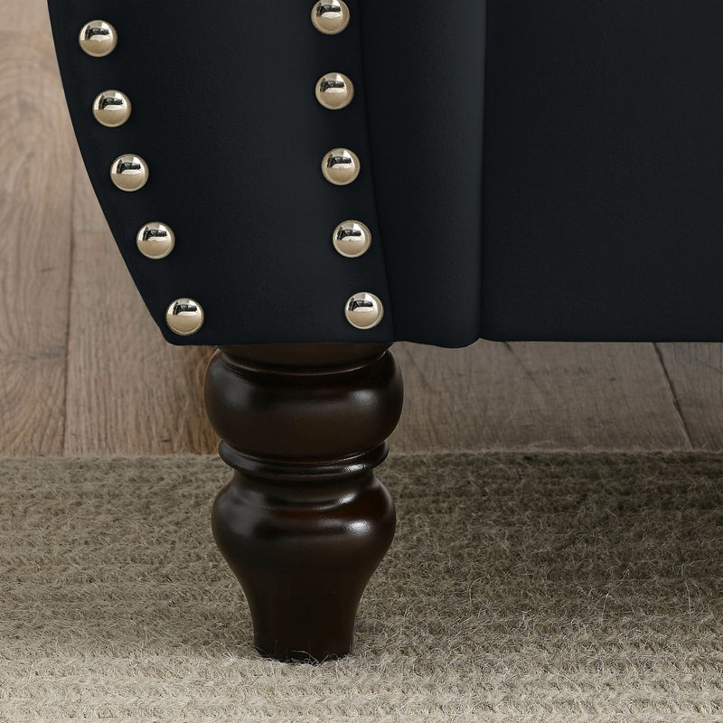 Chesterfield Sofa With Rolled Arms And Nailhead Trim