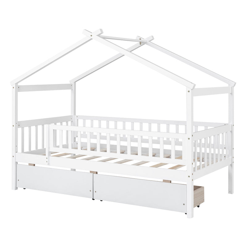 House Bed With 2 Drawers