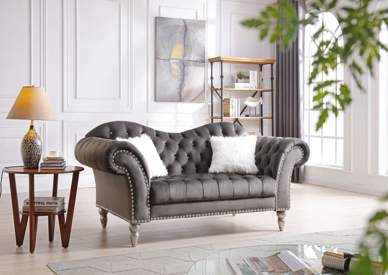 Elegant Round Arm Loveseat