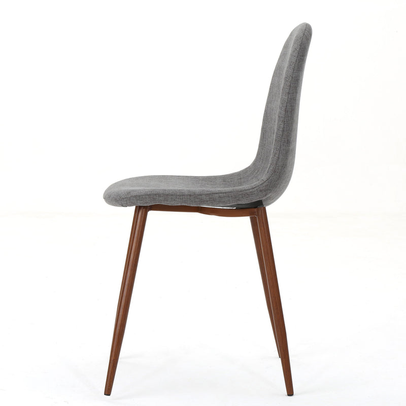 Modern Minimalist Fabric Dining Chair With Iron Legs