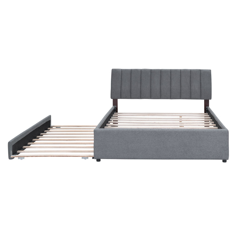 Upholstered Platform Bed With Trundle