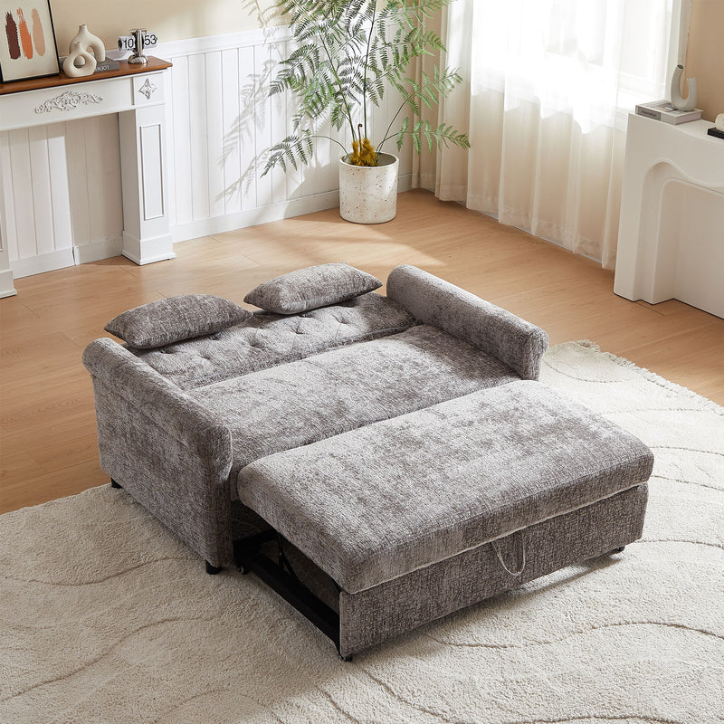 Loveseat Sofa Bed, Pull - Out Couch Sleeper & 2 Pillows