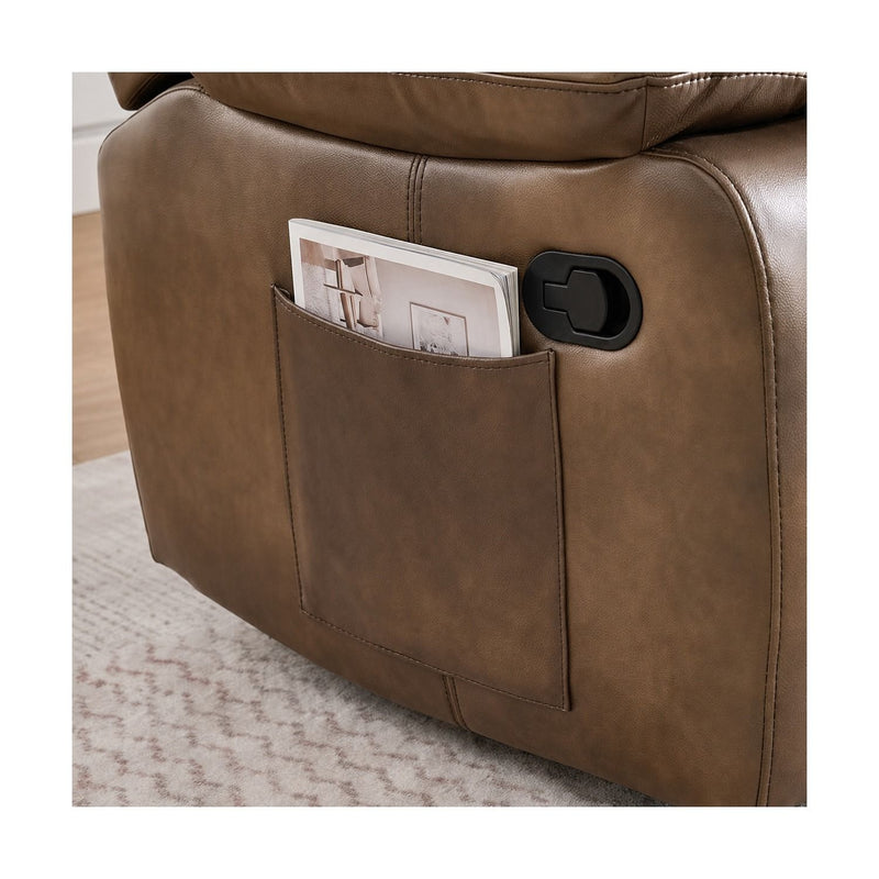Rocker Recliner Chair With Manual Recline And 360° Swivel Base