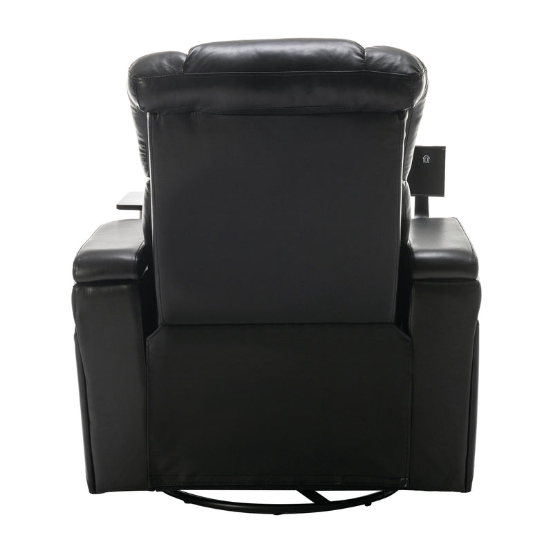 270 Degree Swivel Power Recliner With Tray Table, Phone Holder, Cup Holder, USB Port