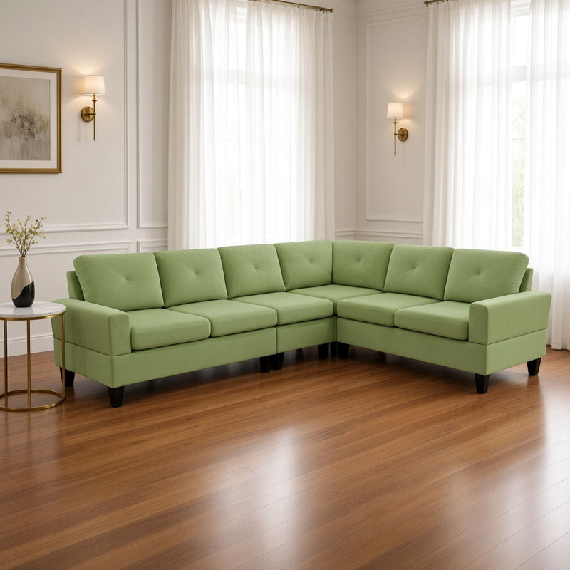 Modular L - Shaped Sectional Sofa 6 Seater 4 Piece Couch With Chaise