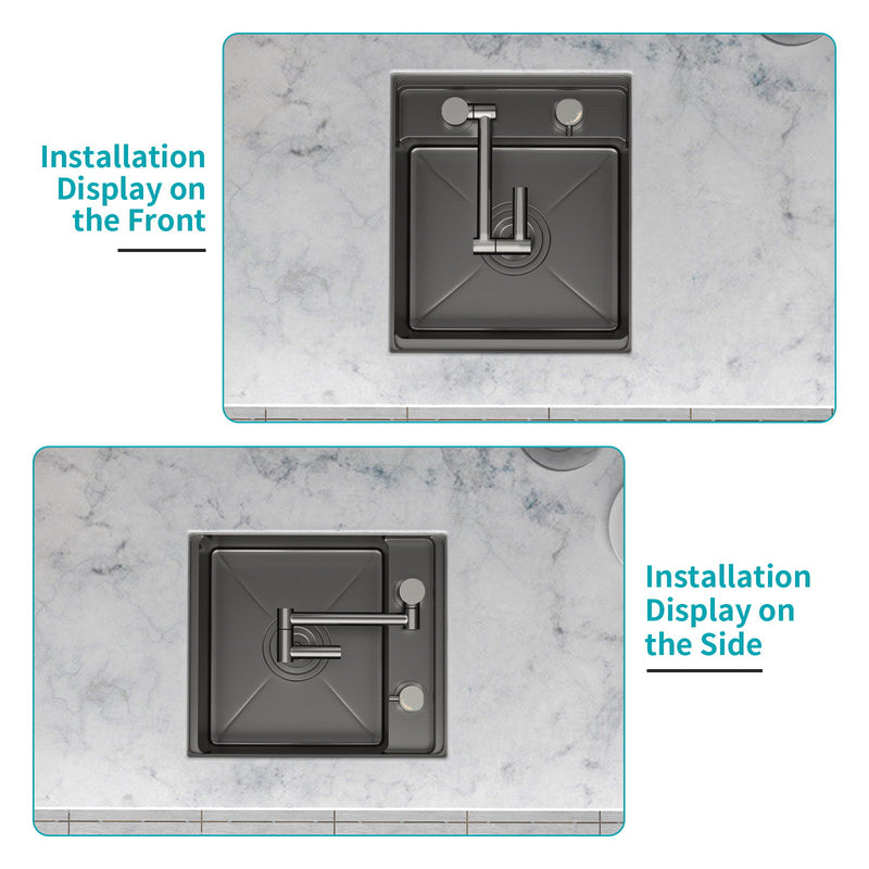 Modern Undermount Bar Sink With Folding Faucet