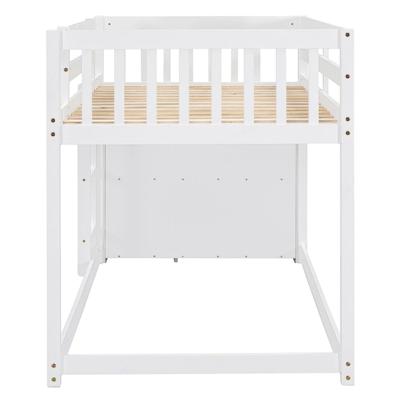 Bunk Bed With 4 Drawers And 3 Shelves