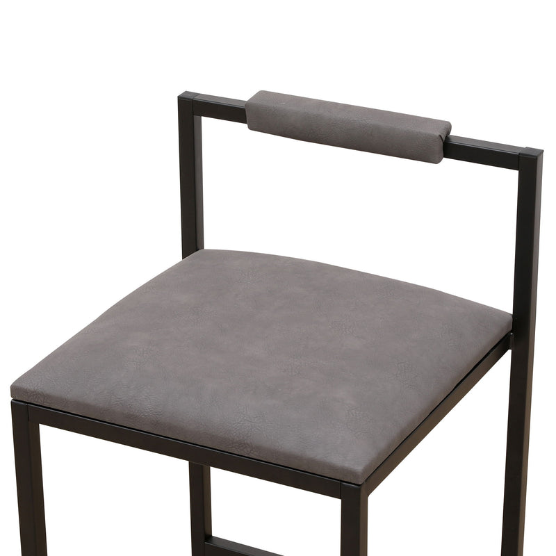 Elegant Bar Stool Set With Backrest And Footrest, Counter Height (Set of 2)