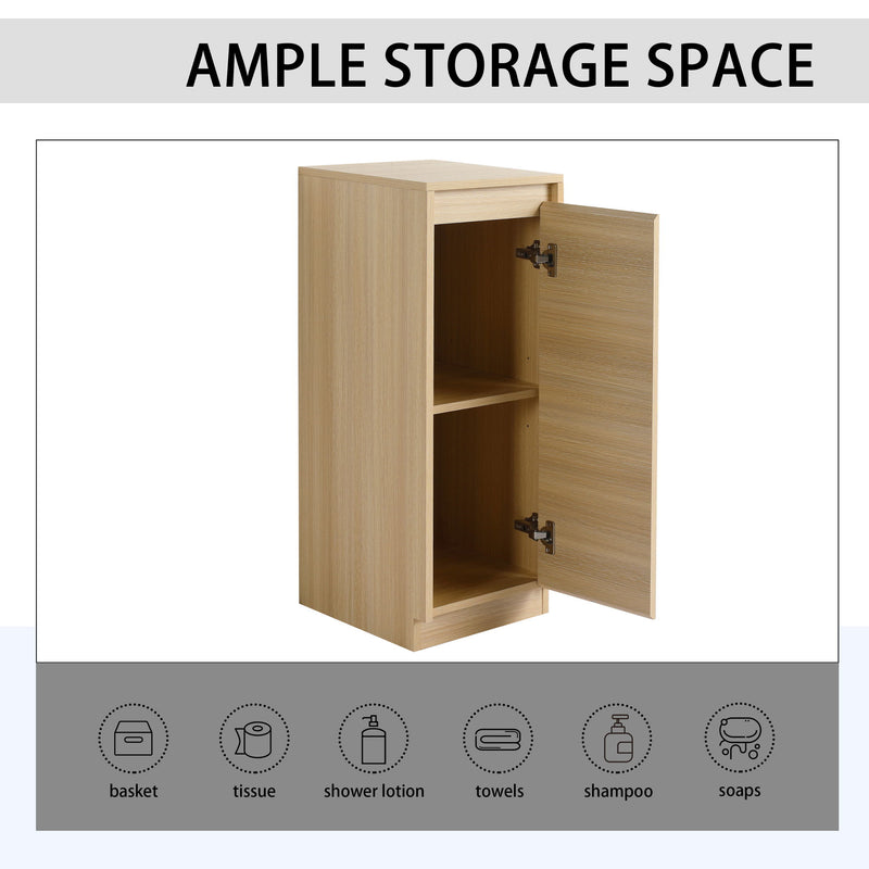 92" Freestanding Bathroom Vanity With Sink, 1 Small Storage Cabinet, Soft Close Door - Ameican White Oak
